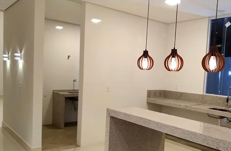 Imagem de Luminária Pendente Ripado Gota 30cm Mesa Balcão Bancada Área Gourmet