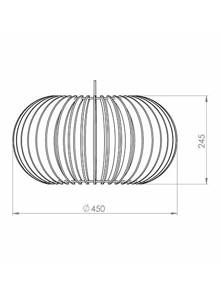 Imagem de Luminária Pendente Ripado Oval 45cm Mesa Balcão Bancada Área Gourmet