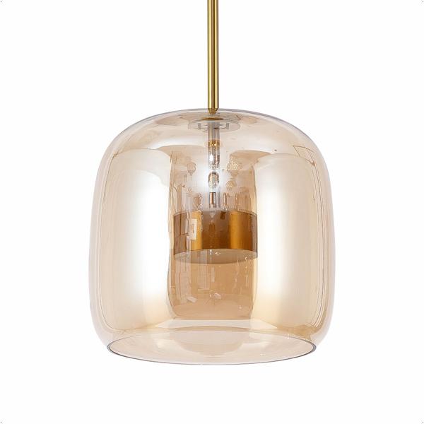 Luminária Pendente Solitário 10w 25cm Dourado e Ambar Lumier Imagem de Luminária Pendente Solitário 10w 25cm Dourado e Ambar Lumier