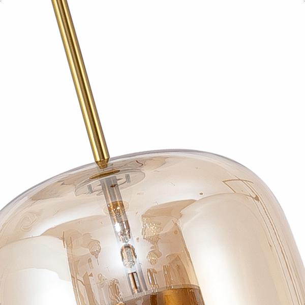 Luminária Pendente Solitário 10w 25cm Dourado e Ambar Lumier Imagem de Luminária Pendente Solitário 10w 25cm Dourado e Ambar Lumier