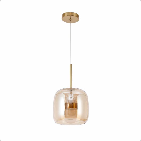 Luminária Pendente Solitário 10w 25cm Dourado e Ambar Lumier Imagem de Luminária Pendente Solitário 10w 25cm Dourado e Ambar Lumier