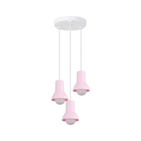 Imagem de Luminaria Pendente Spot Kids Quarto Infantil Rosa 3 Lâmpadas