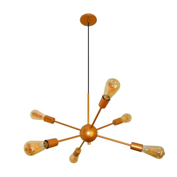 Imagem de Luminária Pendente Sputnik 06 Hastes Moderno Elegante Bivolt 110v / 220v - Mesa de Jantar, Sala, Quarto