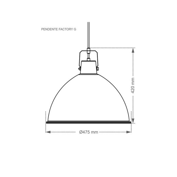 Imagem de Luminária pendente taschibra factory g branco ou preto