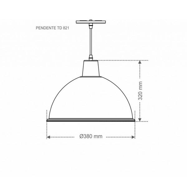 Imagem de Luminária pendente taschibra td 821 preto/amarelo e vermelho