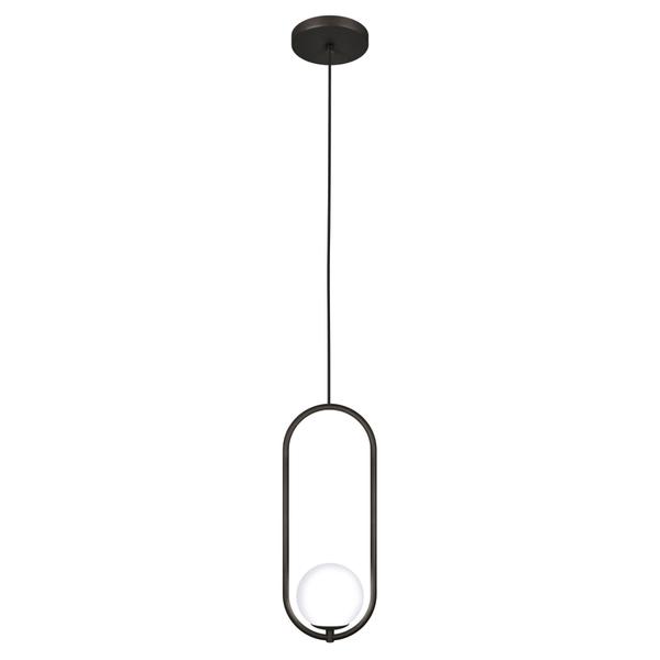 Imagem de Luminária Pendente Teto Lustre Arco Globo Vidro Quarto Preto