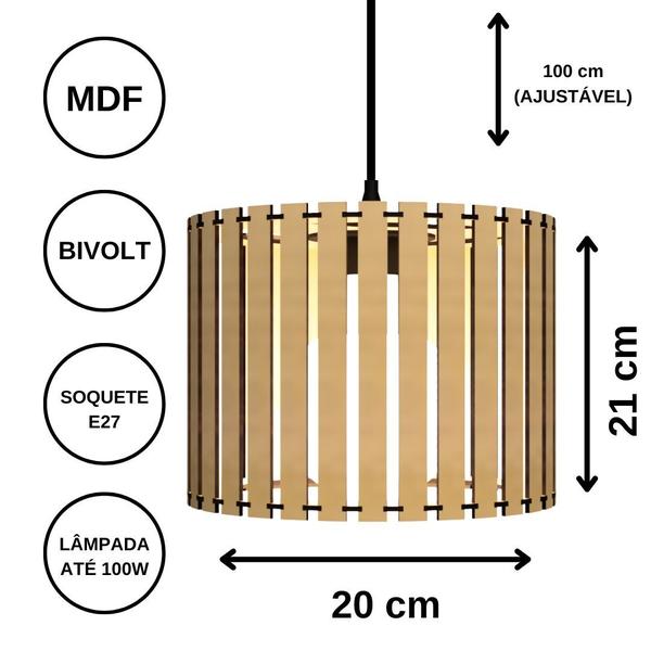 Luminária Pendente Tóquio Modelo Ripado - CORALISA Imagem de Luminária Pendente Tóquio Modelo Ripado