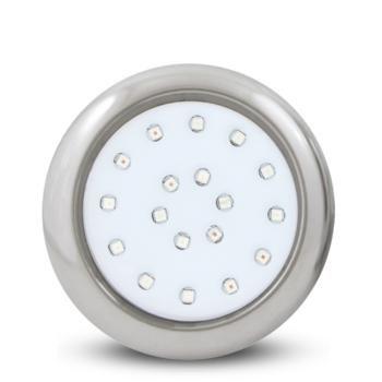 Imagem de Luminária Piscina 12V 18W 80mm, rosca de 1/2, corpo inox, LED RGB