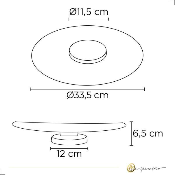 Imagem de Luminária Plafon Dot Redondo Branco Led 3000K 12W Bivolt