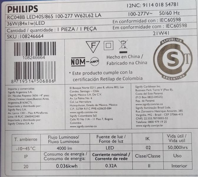 Imagem de Luminaria Plafon Embutir Led 36W Philips 62x62 6500K 4000Lm