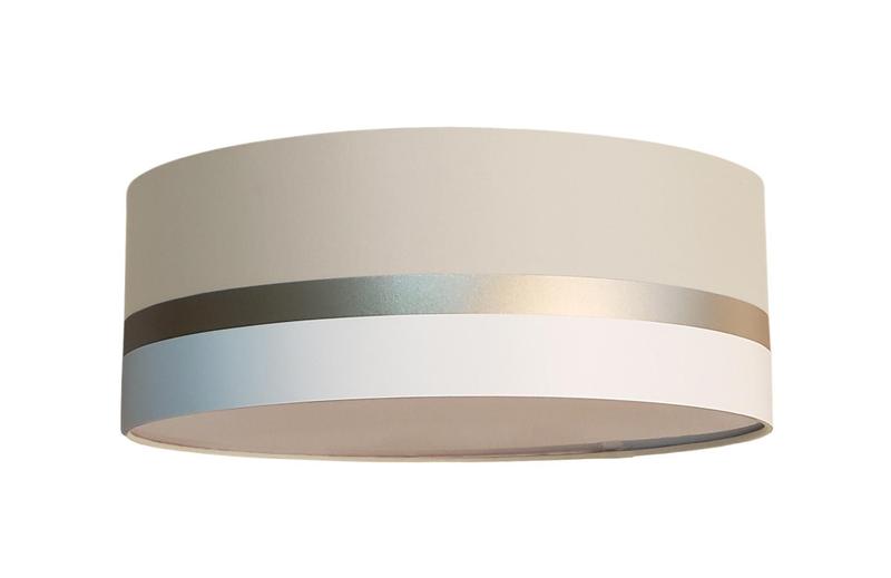 Imagem de Luminária Plafon Faixas Bronze Cúpula Rosa 50X15