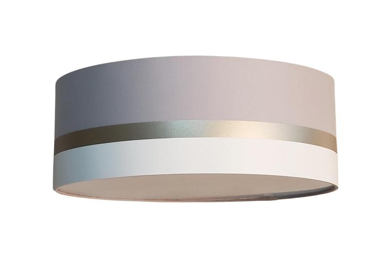 Imagem de Luminária Plafon Faixas Bronze Cúpula Rosa 50X15