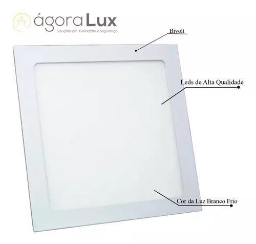 Imagem de Luminária Plafon Led 42w Embutir 40x40 Quadrado Branco Frio 6500 Teto Bivolt 110/220v Painel gesso Quarto Sala Escritório consultório 