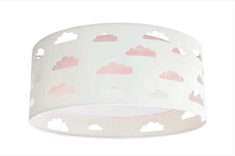 Imagem de Luminária Plafon Nuvens Duplo Com Recortes 50x16 Rosa