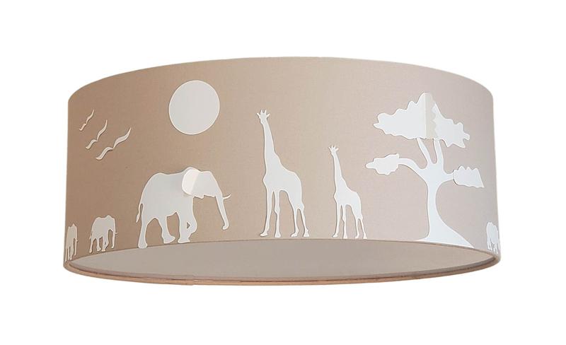 Imagem de Luminária Plafon Safari Savana Cúpula Tecido 50x15cm SKU 