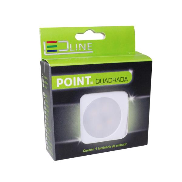 Imagem de Luminária Point Pontual Quadrada 6000k Branco Frio 1,5w Bivolt 110/220v Led Line