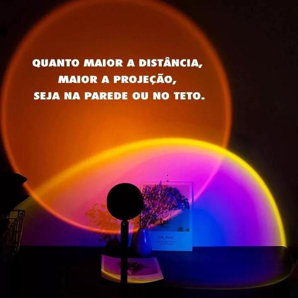Luminária Por Do Sol Luz Noturna Projetor Led Sunset Cor da estrutura Preto Imagem de Luminária Por Do Sol Luz Noturna Projetor Led Sunset Cor da estrutura Preto