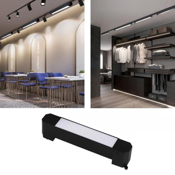 Luminária (Preta) Luz Difusa Linear 10W De 20Cm Para Trilho - CBC Imagem de Luminária (Preta) Luz Difusa Linear 10W De 20Cm Para Trilho