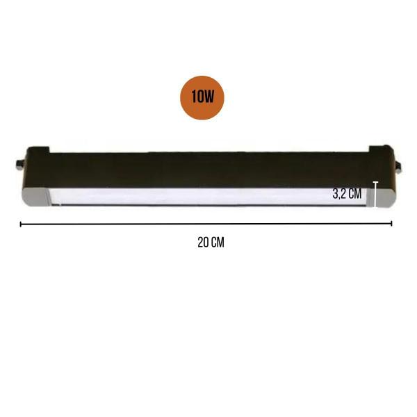 Luminária (Preta) Luz Difusa Linear 10W De 20Cm Para Trilho - CBC Imagem de Luminária (Preta) Luz Difusa Linear 10W De 20Cm Para Trilho