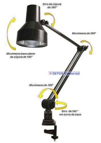 Imagem de Luminária Profissional Cúpula anti-térmica e Garra Ref. 388 Ilutec