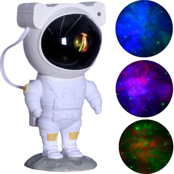 Imagem de Luminaria Projetor Infantil Astronauta Luzes Estrela Galáxia