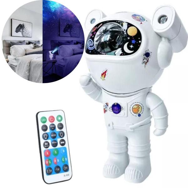 Imagem de Luminária Projetor Infantil Astronauta Som Bluetooth