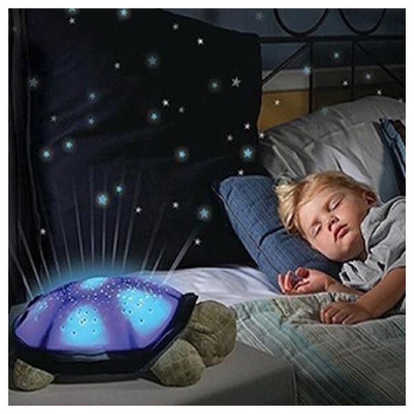 Imagem de Luminária Projetor Infantil Tartaruga Com Luz Estrelas E Som