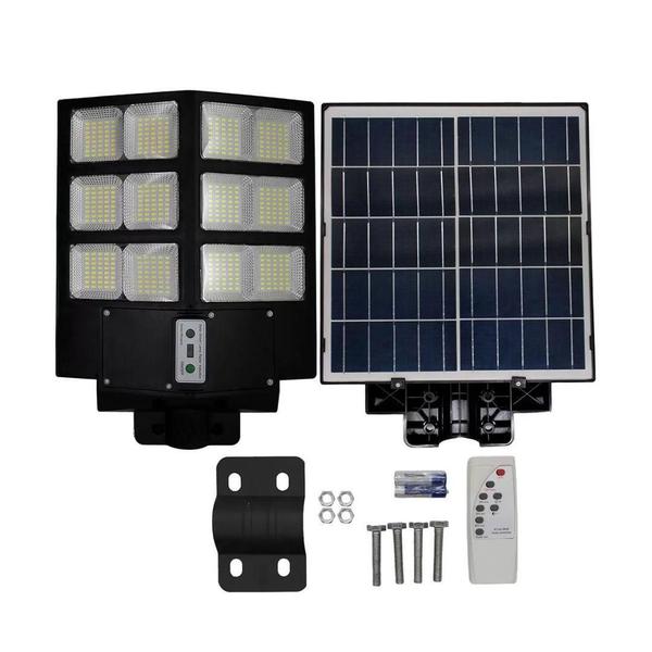 Luminária Pública Led Solar 600W Com Sensor Fotocélula - Jortan Imagem de Luminária Pública Led Solar 600W Com Sensor Fotocélula