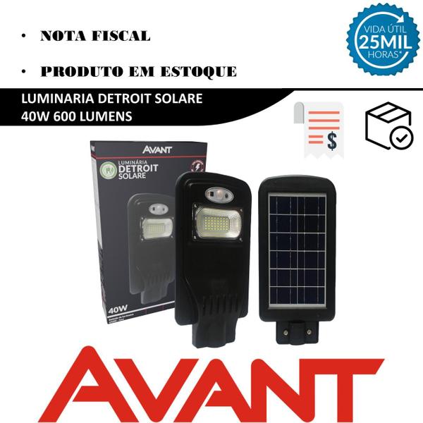 Imagem de Luminaria Publica Solar Detroit 40w Branco Frio 6500K IP65