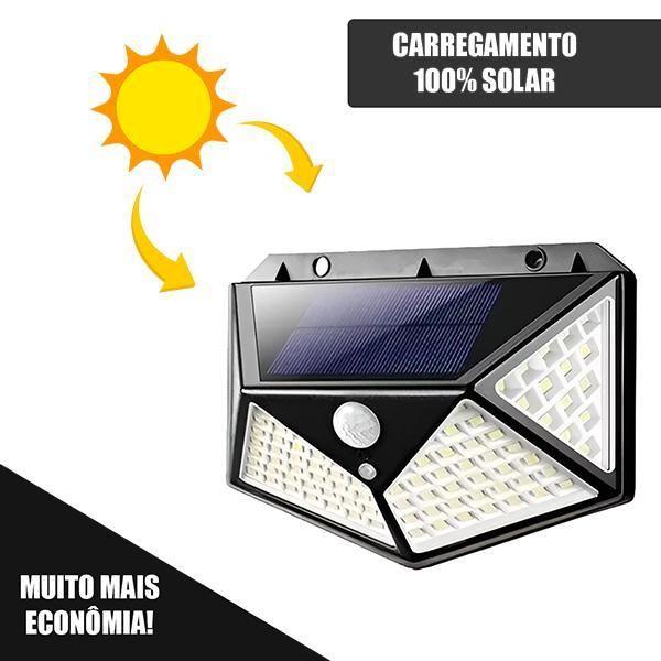 Imagem de Luminária Recarregável Solar Sensor De Presença - 100 Leds