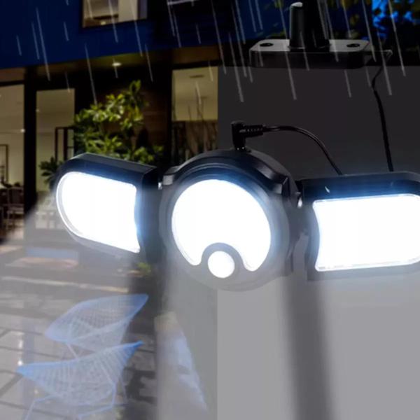 Imagem de LUMINARIA REFLETOR LED DUPLUS COM SENSOR DE MOVIMENTO PAINEL SOLAR Brilho 180 lumens BOM4210