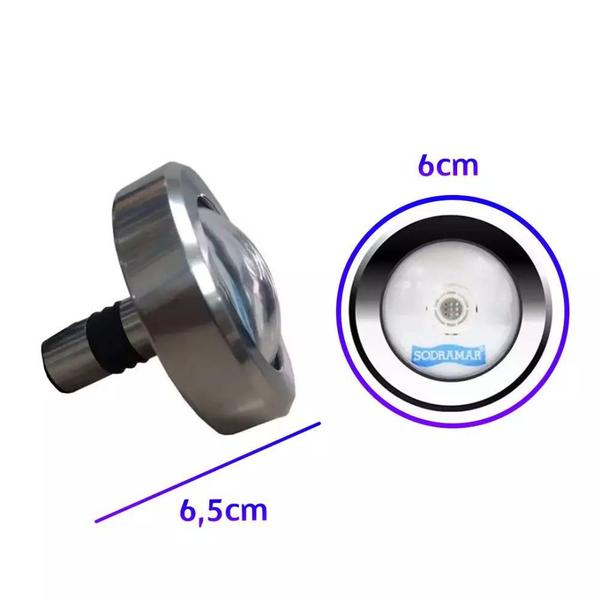 Imagem de Luminária Refletor Led Piscina 10W com Adaptador cano 20mm para 25mm SODRAMAR