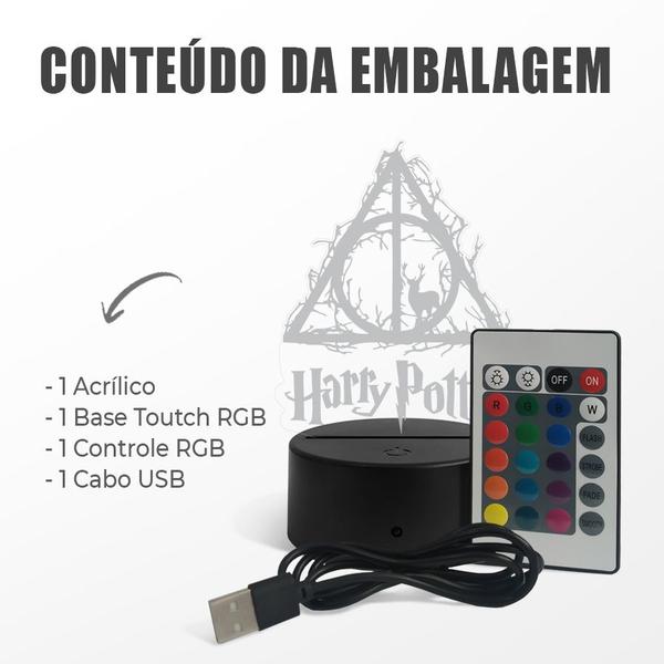 Imagem de Luminária Relíquias da Morte Harry Potter RGB + Controle