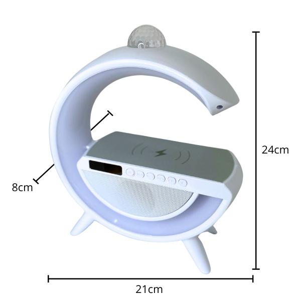 Imagem de Luminária RGB Carregador G Speaker Caixa De Som Recarregável Despertador Digital