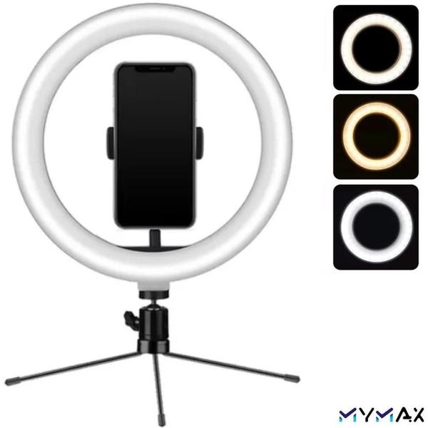 Imagem de Luminária Ring Light Led 26cm com Tripé 18cm 3000k a 6500k