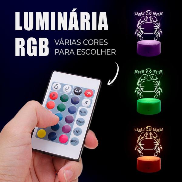 Imagem de Luminária Signos Câncer RGB Controle + Toque