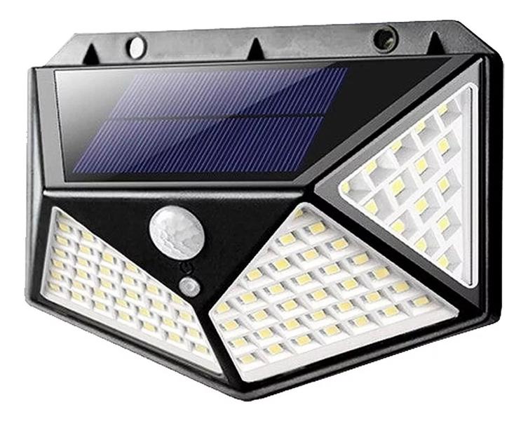 Imagem de Luminária Solar 100 Led Com Sensor de presença para Jardim, área externa  Prova D'água arandela