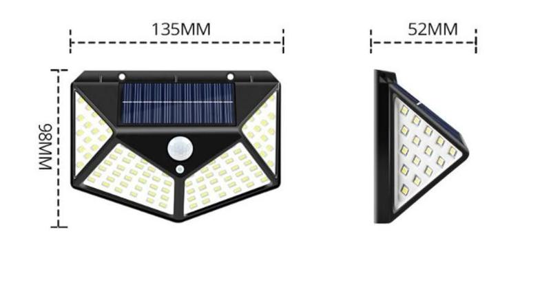 Imagem de Luminária Solar 100 Leds De Parede