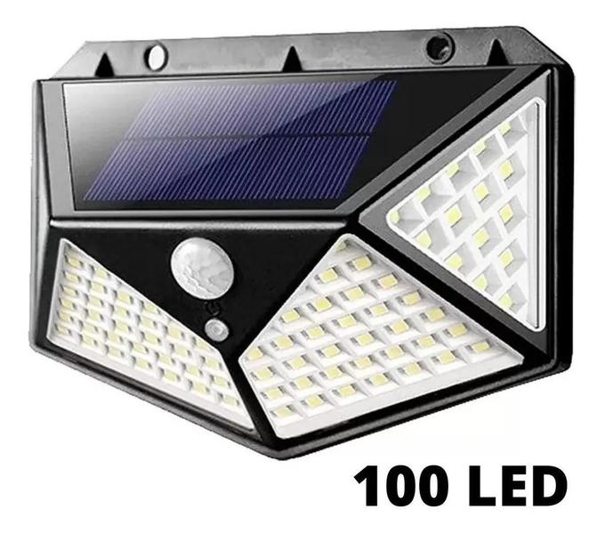 Luminária Solar 100 Leds Sensor Presença Água - VALECOM Imagem de Luminária Solar 100 Leds Sensor Presença Água - VALECOM