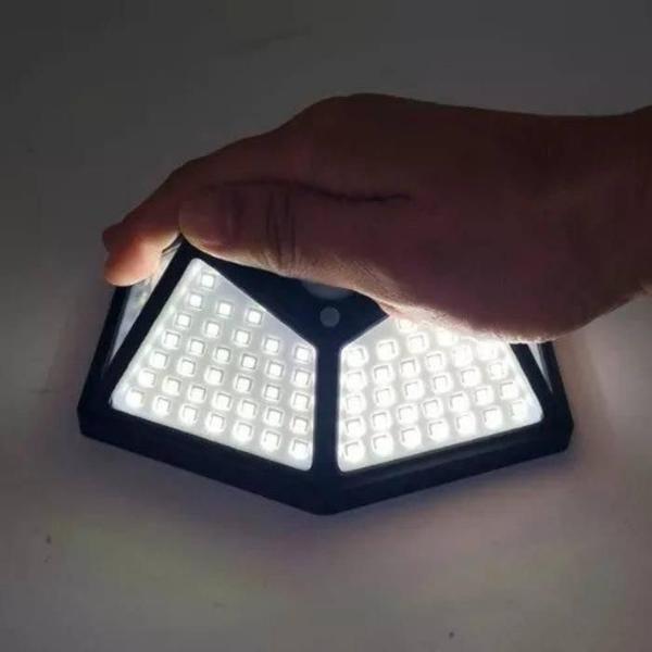 Luminária Solar 100 Leds Sensor Presença Água - VALECOM Imagem de Luminária Solar 100 Leds Sensor Presença Água - VALECOM