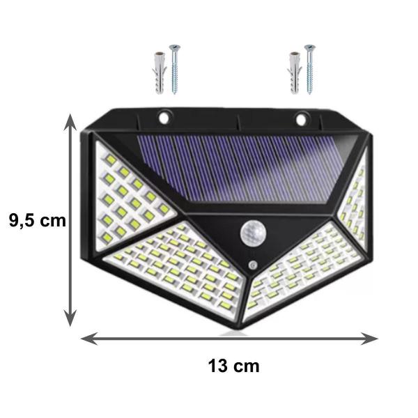 Imagem de Luminária Solar Arandela Goldenultra 100 Leds Sensor