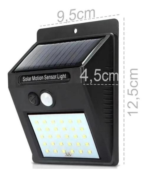 Imagem de Luminária Solar Arandela Kit 2 - 30 LED Sensor de Presença