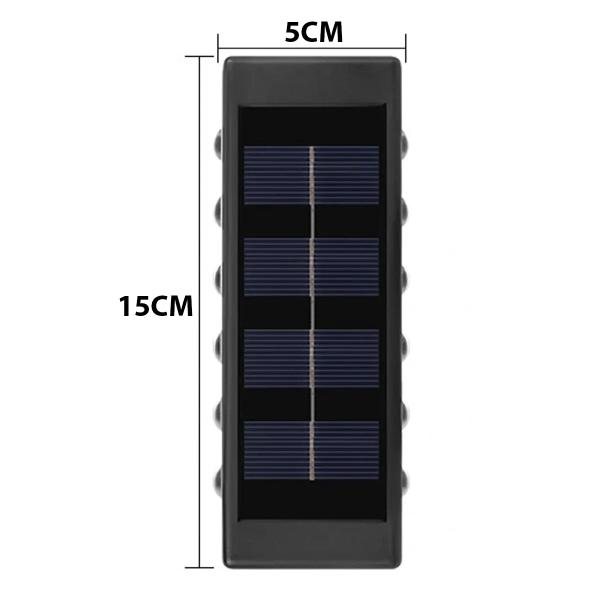 Imagem de Luminaria Solar Arandela Spot Led Parede Garagem Caminho Escada Jardim Quintal Varanda Balizador Resistente Proteçao Iluminaçao