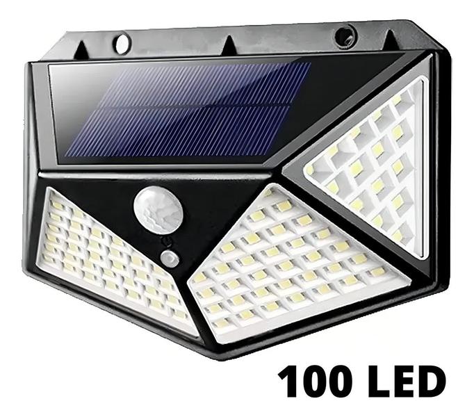 Imagem de Luminária Solar De Muro 100 Leds Solar Balizador Jardim Cor Preto 110V/220V