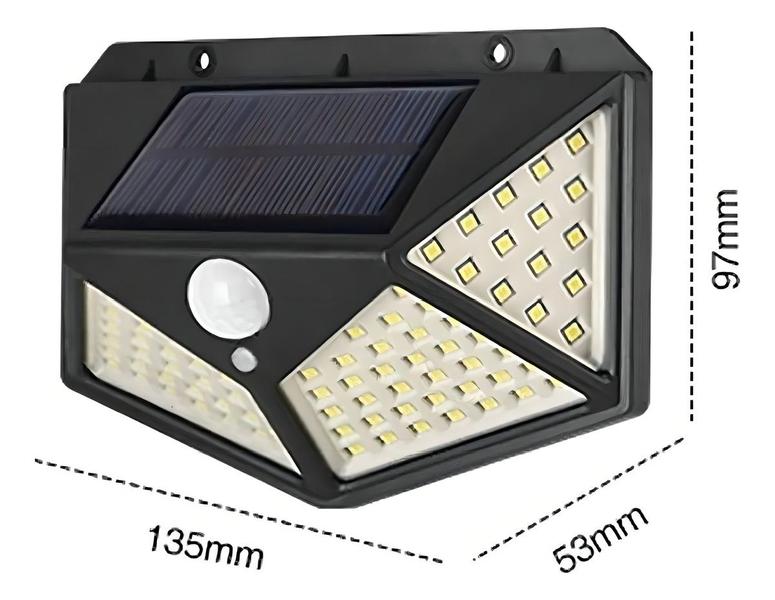 Imagem de Luminária Solar De Muro 100 Leds Solar Balizador Jardim Cor Preto 110V/220V