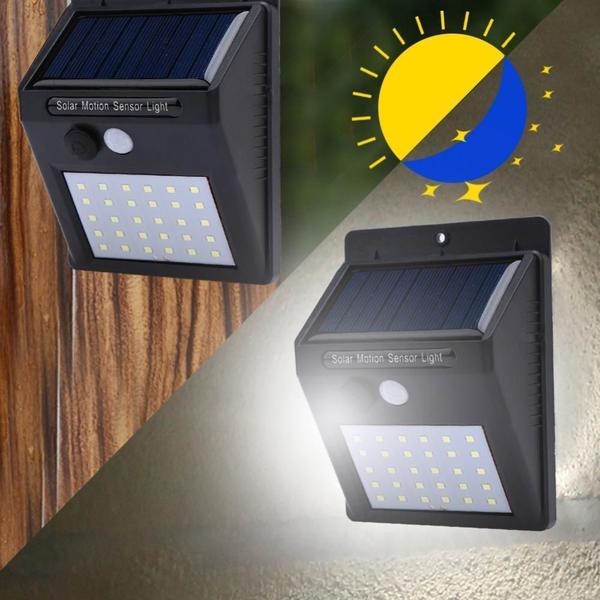 Imagem de Luminária Solar De Parede 30 Leds Acendimento Automático