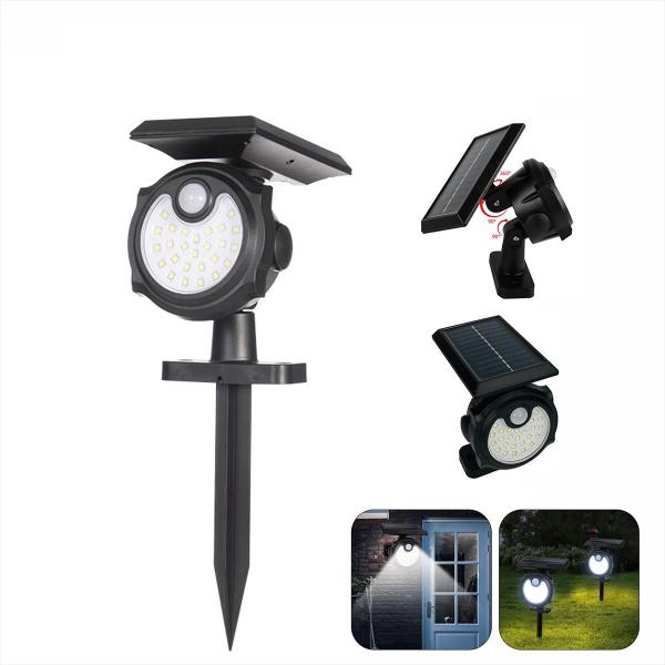 Luminária Solar Espeto Jardim E Parede 26 Leds 3 Funções - SIHANGARK Imagem de Luminária Solar Espeto Jardim E Parede 26 Leds 3 Funções