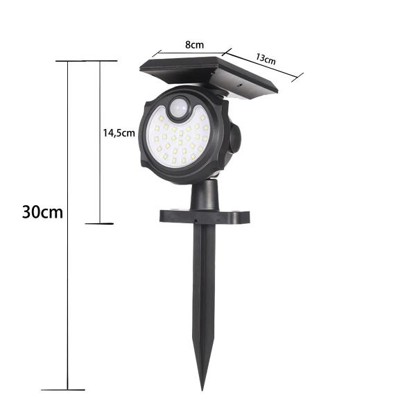 Luminária Solar Espeto Jardim E Parede 26 Leds 3 Funções - SIHANGARK Imagem de Luminária Solar Espeto Jardim E Parede 26 Leds 3 Funções