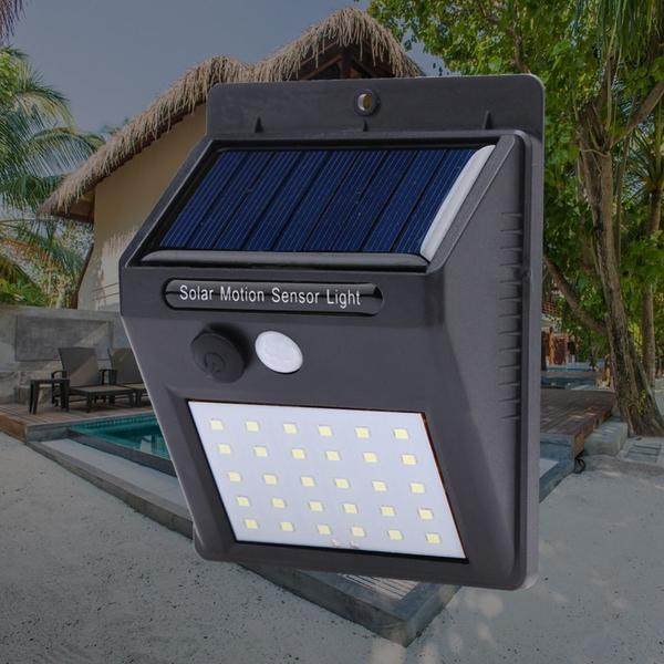 Luminaria Solar Jardim Parede 30 Led Sensor Movimento Gt512 - Lorben Imagem de Luminaria Solar Jardim Parede 30 Led Sensor Movimento Gt512