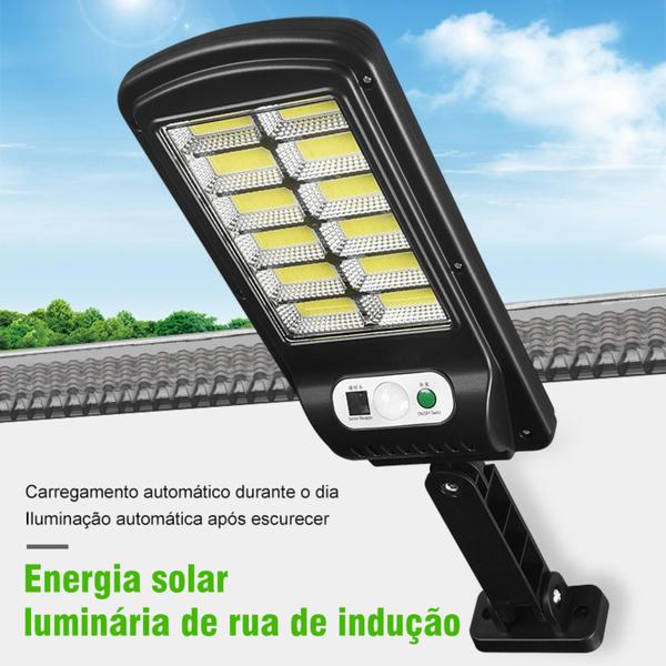 Imagem de Luminária Solar Led 120 Cob Parede Refletore Sensor Controle